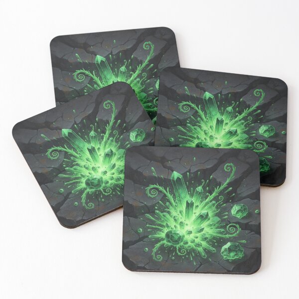 Item preview, Earthbending Emerald Green Black Stone Art designed and sold by RedOrBlueIts4U.