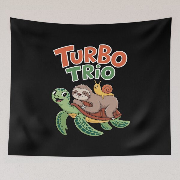 Item preview, Land Turtle TURBO TRIO Funny Turtles designed and sold by HORIZBoutique.