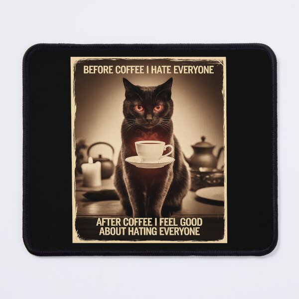 Item preview, Funny Black Cat lover Coffee Meme Sarcastic Humor designed and sold by RsFilsingerArt.