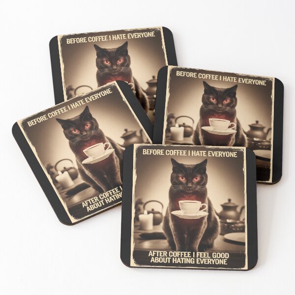 Item preview, Funny Black Cat lover Coffee Meme Sarcastic Humor designed and sold by RsFilsingerArt.
