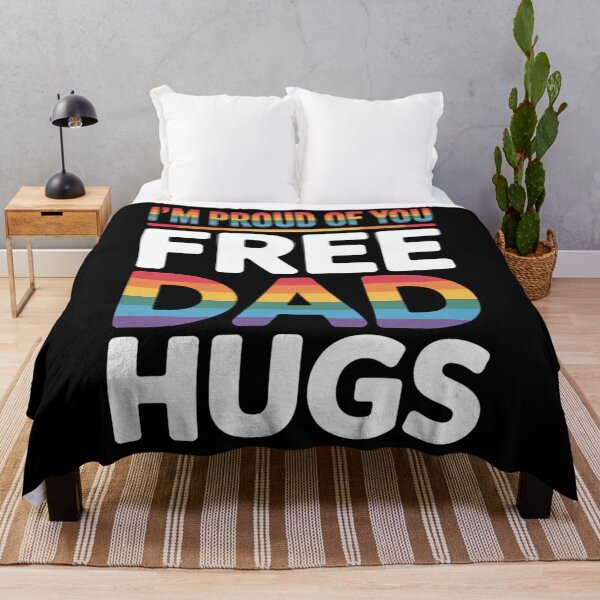 Item preview, I'm Proud Of You Free Dad Hugs LGBT Pride Awareness Gift designed and sold by JonathalIngham.