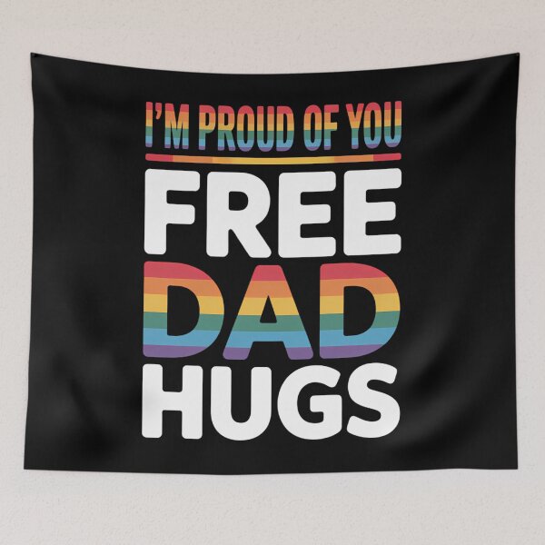 Item preview, I'm Proud Of You Free Dad Hugs LGBT Pride Awareness Gift designed and sold by JonathalIngham.