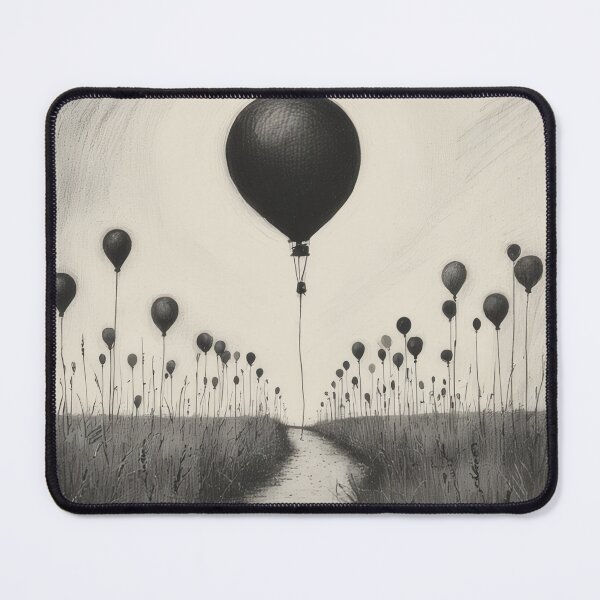 Item preview, Balloons over a country lane: Monochrome designed and sold by Mianku | Für das Leben.