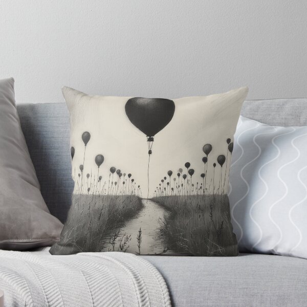 Item preview, Balloons over a country lane: Monochrome designed and sold by Mianku | Für das Leben.
