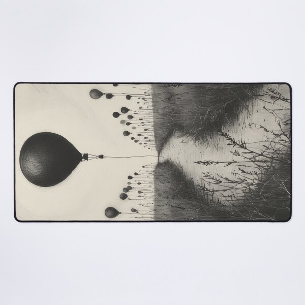 Item preview, Balloons over a country lane: Monochrome designed and sold by Mianku | Für das Leben.