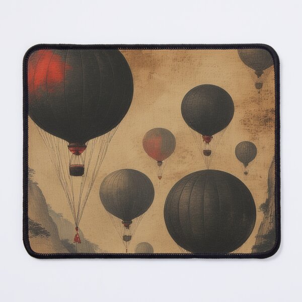 Item preview, Black and red balloons over Chinese landscape designed and sold by Mianku | Für das Leben.