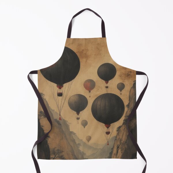 Item preview, Black and red balloons over Chinese landscape designed and sold by Mianku | Für das Leben.