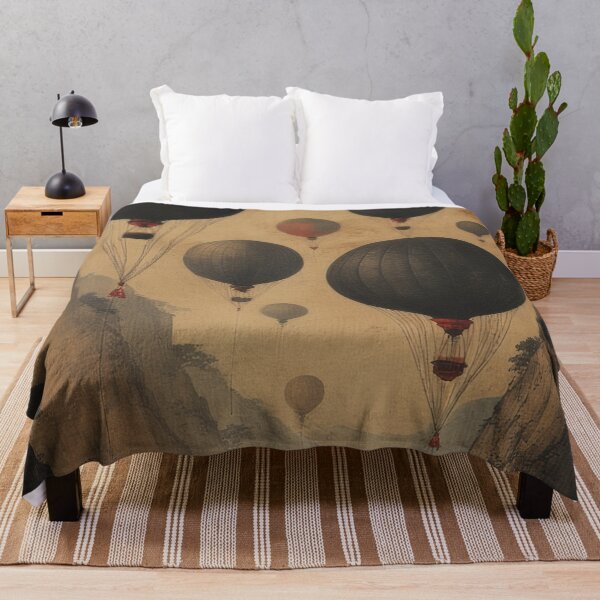 Item preview, Black and red balloons over Chinese landscape designed and sold by Mianku | Für das Leben.