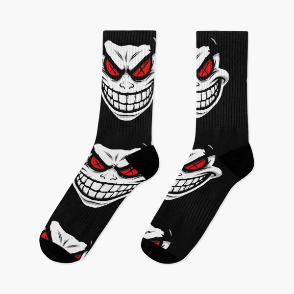 Item preview, Sinister Cartoon Face Digital Illustration – Bold Red X Eyes & Menacing Grin designed and sold by PixelVibe782.