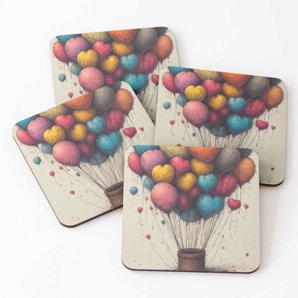 Item preview, Heart-shaped balloons rise into the sky designed and sold by Mianku | Für das Leben.