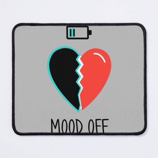 Item preview, Broken Heart Digital Illustration – MOOD OFF with Low Battery Symbol designed and sold by PixelVibe782.