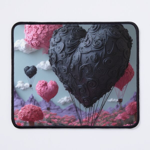 Item preview, Romantic heart-shaped balloons above a flower landscape designed and sold by Mianku | Für das Leben.