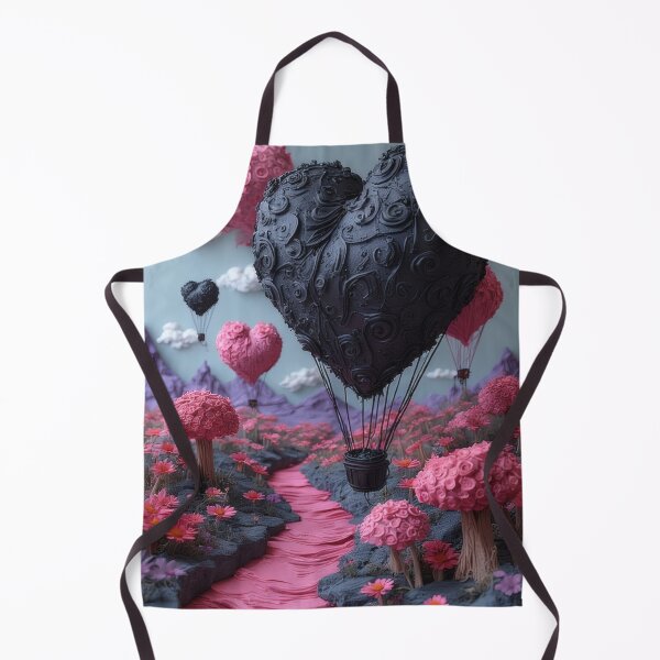 Item preview, Romantic heart-shaped balloons above a flower landscape designed and sold by Mianku | Für das Leben.