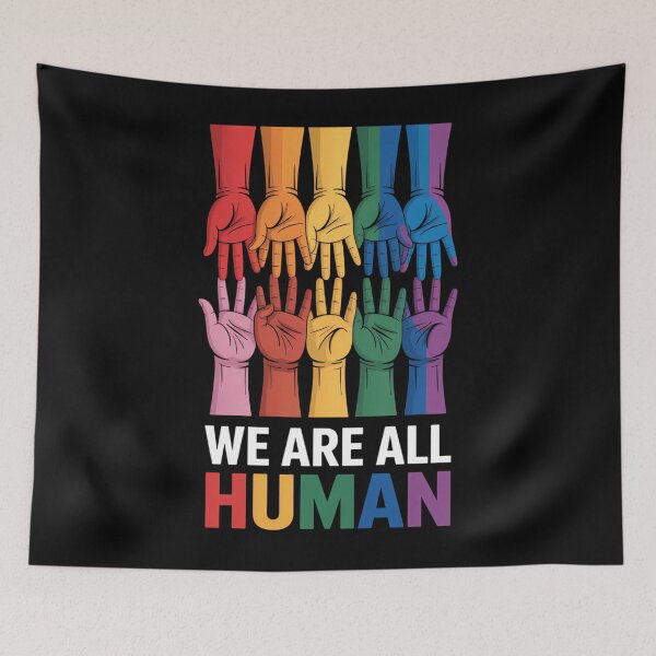 Item preview, Rainbow LGBT LGBTQ Transgender Gay Pride We Are All Human designed and sold by JonathalIngham.