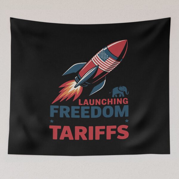 Item preview, Launching Freedom Blocking Tariffs July 4th Funny Political designed and sold by FluoroWave.