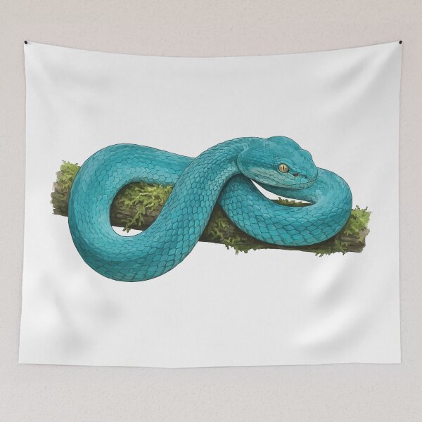 Item preview, Blue Insularis – Realistic Blue Pit Viper Scientific Illustration designed and sold by Petzzz.