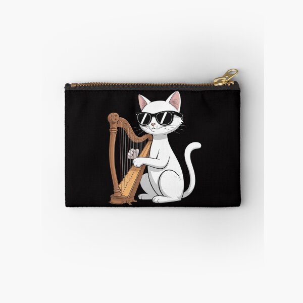 Item preview, Cat Wearing Sunglasses Playing Harp Harpist Musician designed and sold by demarioTTS.