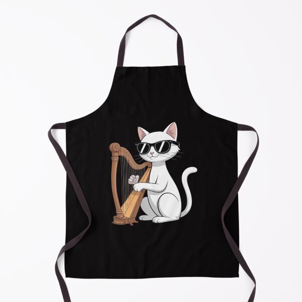 Item preview, Cat Wearing Sunglasses Playing Harp Harpist Musician designed and sold by demarioTTS.