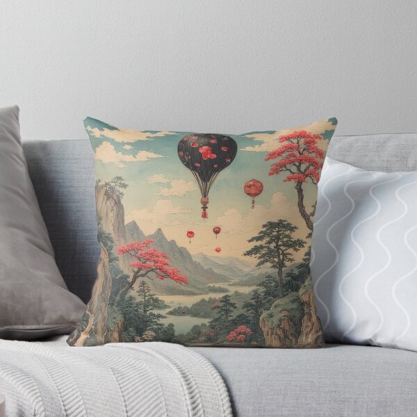Item preview, Asian landscape with hot air balloons designed and sold by Mianku | Für das Leben.