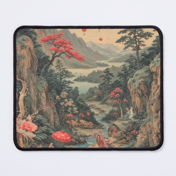 Item preview, Asian landscape with hot air balloons designed and sold by Mianku | Für das Leben.
