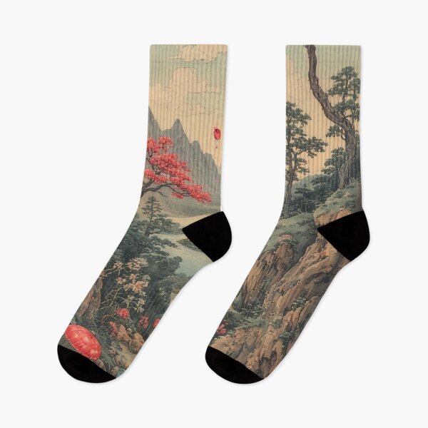 Item preview, Asian landscape with hot air balloons designed and sold by Mianku | Für das Leben.
