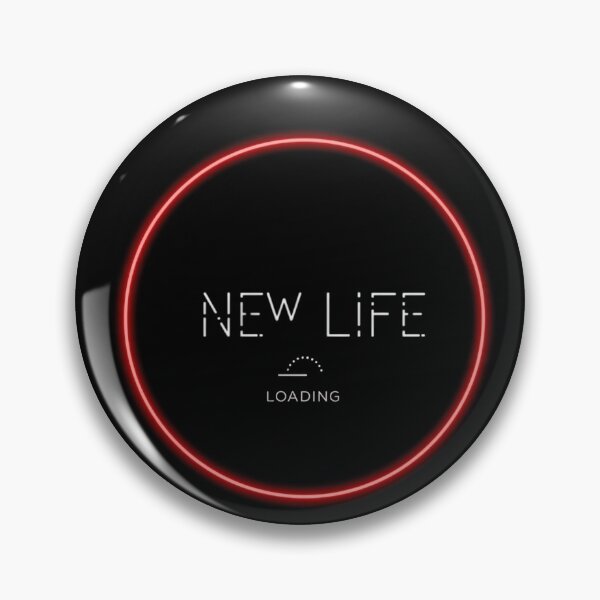 Item preview, Minimalist Neon “NEW LIFE LOADING” Digital Illustration – Futuristic Black & Red Design designed and sold by PixelVibe782.