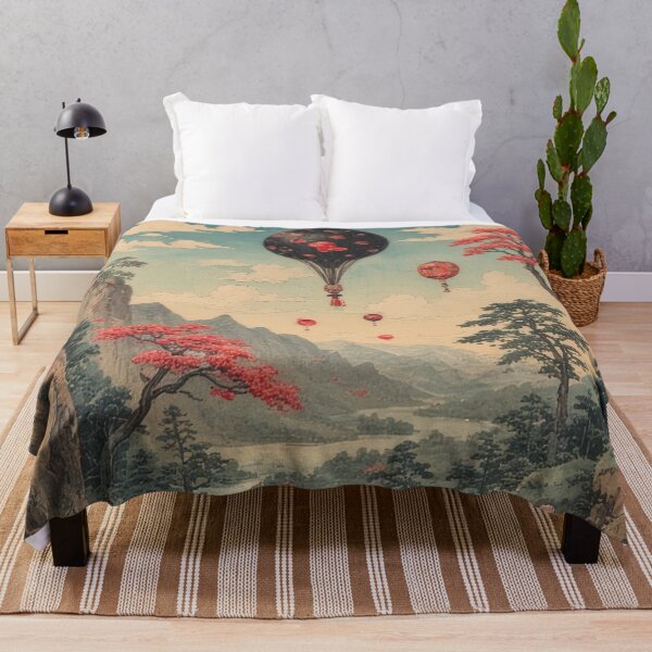 Item preview, Asian landscape with hot air balloons designed and sold by Mianku | Für das Leben.