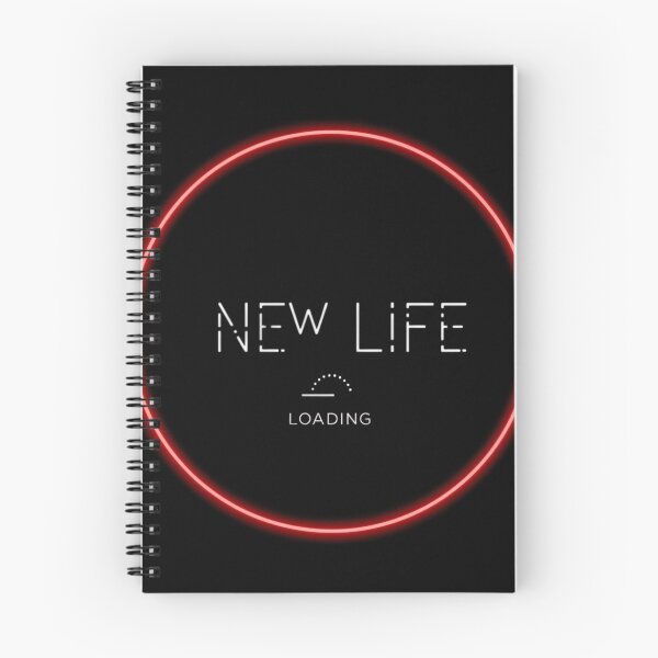 Item preview, Minimalist Neon “NEW LIFE LOADING” Digital Illustration – Futuristic Black & Red Design designed and sold by PixelVibe782.