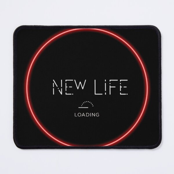 Item preview, Minimalist Neon “NEW LIFE LOADING” Digital Illustration – Futuristic Black & Red Design designed and sold by PixelVibe782.