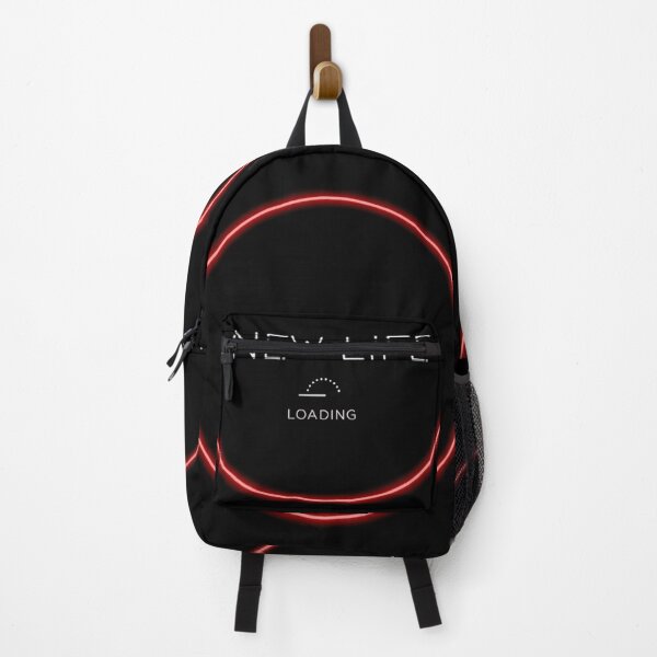 Item preview, Minimalist Neon “NEW LIFE LOADING” Digital Illustration – Futuristic Black & Red Design designed and sold by PixelVibe782.