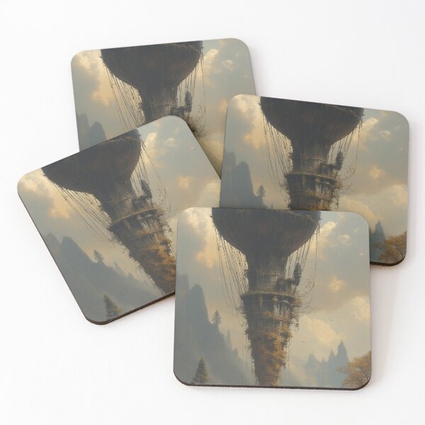 Item preview, Floating castle airship in a foggy landscape designed and sold by Mianku | Für das Leben.