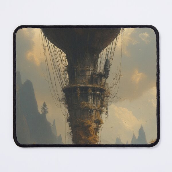Item preview, Floating castle airship in a foggy landscape designed and sold by Mianku | Für das Leben.