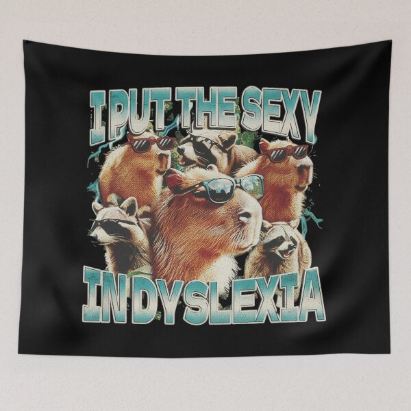Item preview, Funny Capybara I Put The Sexy In Dyslexia Vintage designed and sold by JohnnieRusso.
