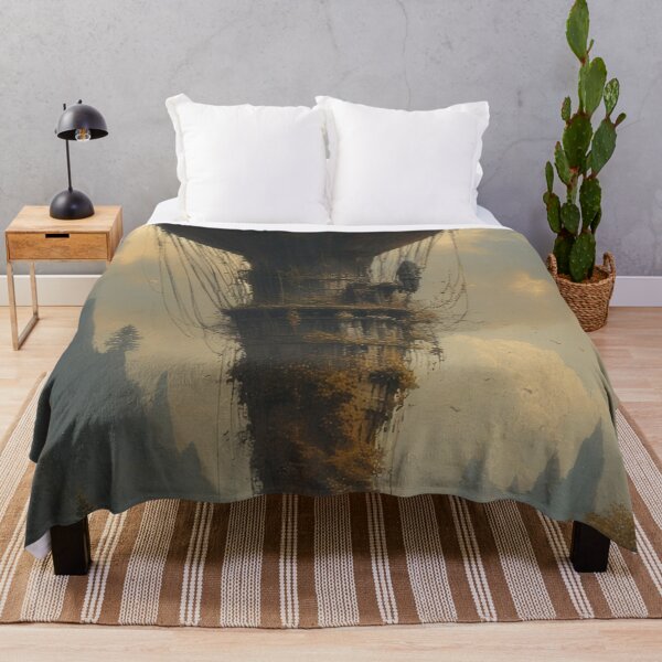 Item preview, Floating castle airship in a foggy landscape designed and sold by Mianku | Für das Leben.