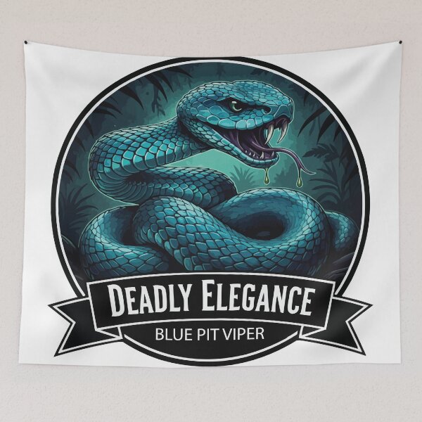 Item preview, Deadly Elegance – Blue Pit Viper Venomous Art designed and sold by Petzzz.