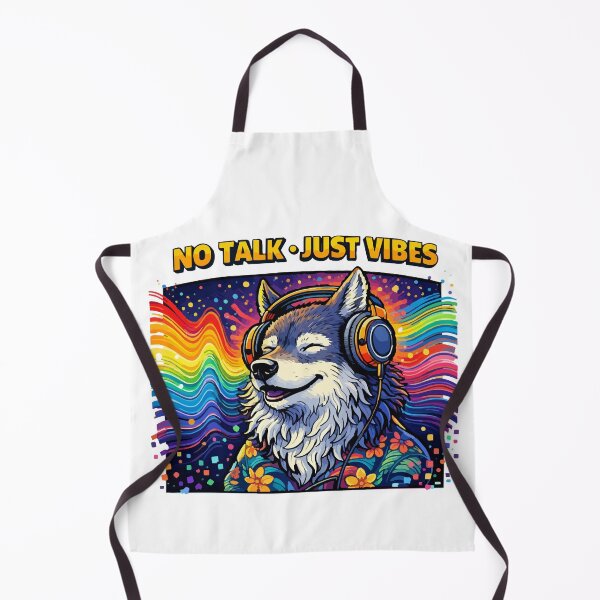 Item preview, No Talk Just Vibes Wolf – Play Loud Rainbow Soundwave Headphones designed and sold by BeetleDots.
