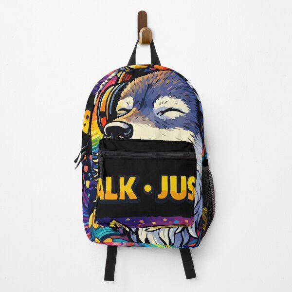 Item preview, No Talk Just Vibes Wolf – Play Loud Rainbow Soundwave Headphones designed and sold by BeetleDots.