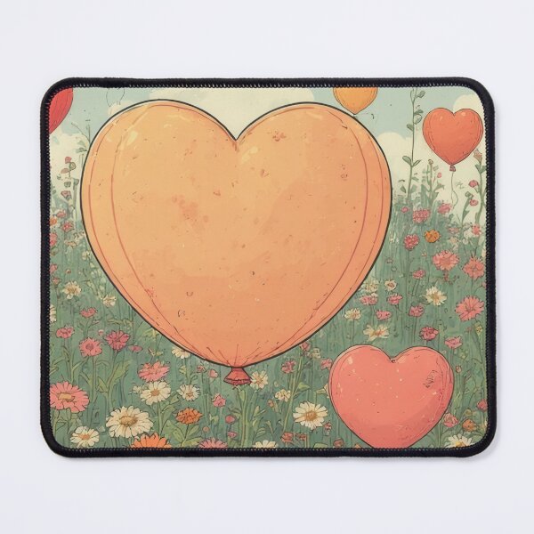 Item preview, A meadow of flowers with heart-shaped balloons in the sky designed and sold by Mianku | Für das Leben.
