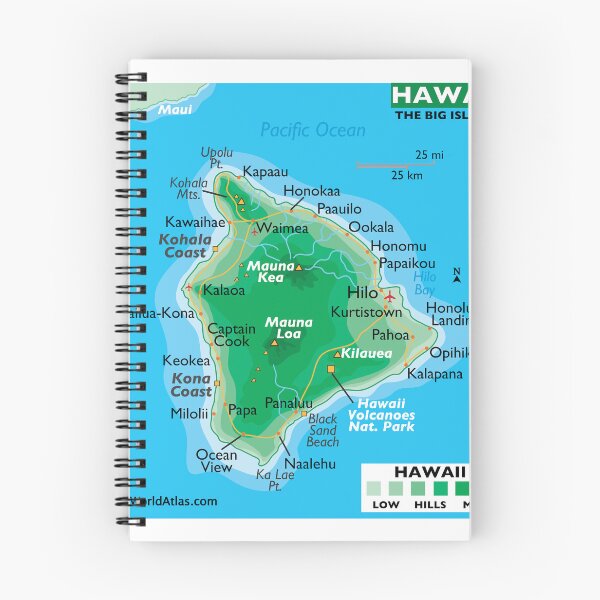 Item preview, Big Island Hawaii Map – Mountains, Volcanoes & Coastlines designed and sold by WorldAtlas.com.