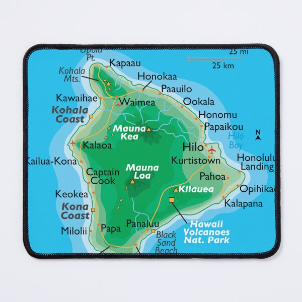 Item preview, Big Island Hawaii Map – Mountains, Volcanoes & Coastlines designed and sold by WorldAtlas.com.