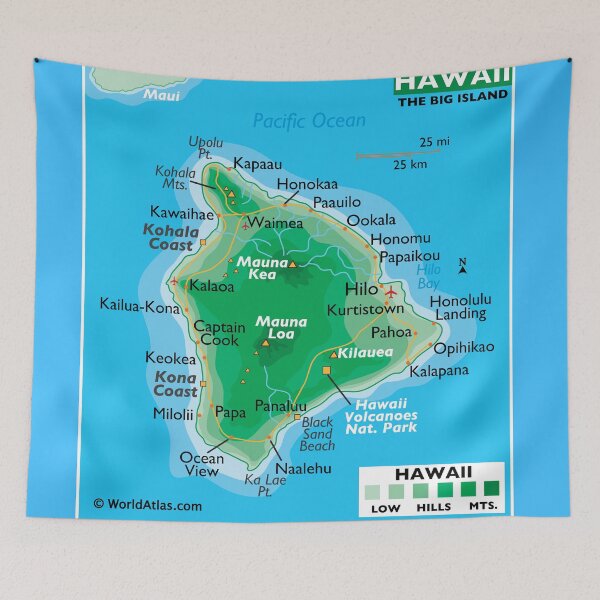 Item preview, Big Island Hawaii Map – Mountains, Volcanoes & Coastlines designed and sold by WorldAtlas.com.
