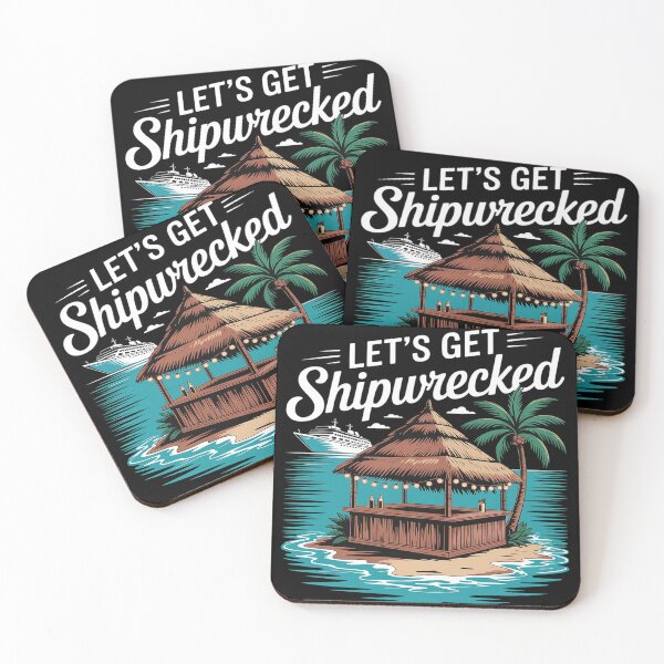 Item preview, Let's Get Shipwrecked Drinking Cruise Wear Cruise Vacation designed and sold by FluoroWave.