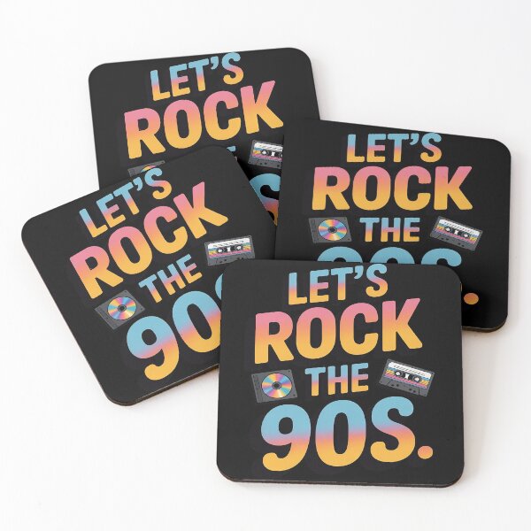 Item preview, Let's Rock The 90s Retro Cassette CD Player Nineties Party designed and sold by FluoroWave.