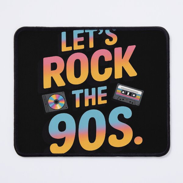Item preview, Let's Rock The 90s Retro Cassette CD Player Nineties Party designed and sold by FluoroWave.