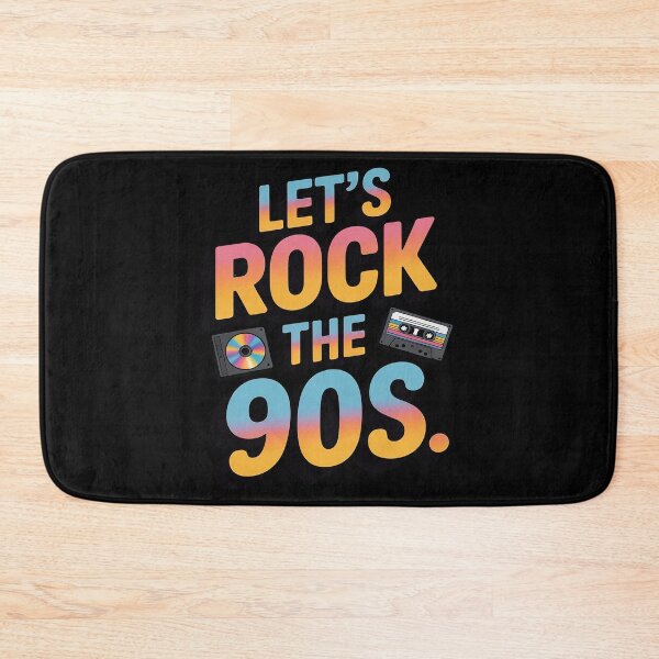Item preview, Let's Rock The 90s Retro Cassette CD Player Nineties Party designed and sold by FluoroWave.