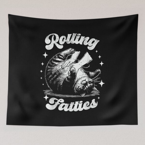 Item preview, Rolling Fatties Chubby Cat Vintage Sketch Humor designed and sold by DienesAngele.