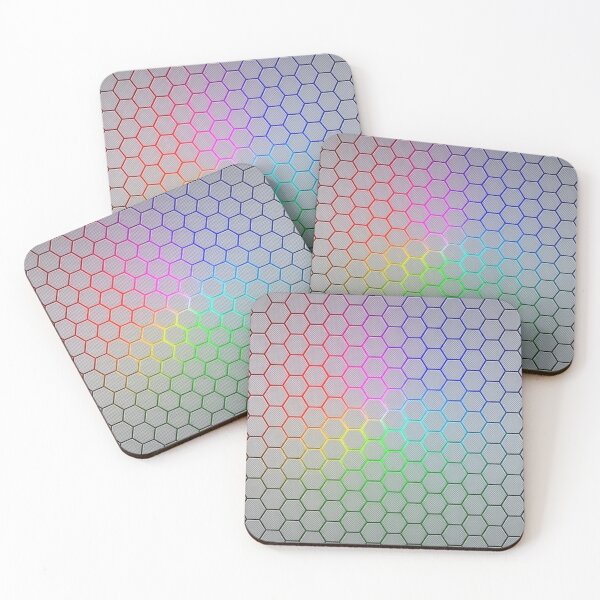 Item preview, Hexagonal Neon Tiles Digital Illustration – Colorful Modern Honeycomb Design designed and sold by PixelVibe782.