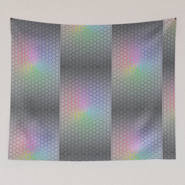 Item preview, Hexagonal Neon Tiles Digital Illustration – Colorful Modern Honeycomb Design designed and sold by PixelVibe782.