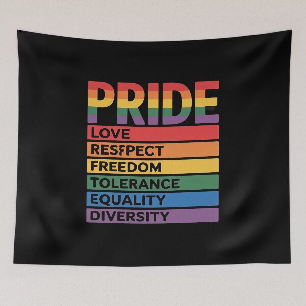 Item preview, LGBT Pride Love Respect Equality Tolerance Pride LGBTQ designed and sold by FluoroWave.