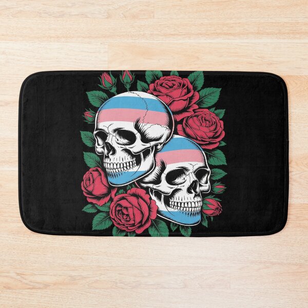 Item preview, LGBT Transgender Pride Skull Roses designed and sold by FluoroWave.